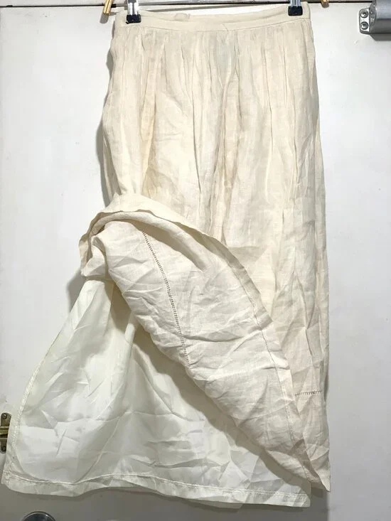 VINTAGE CLOAK OF MANY COLORS BY LIBERTY & LUCREZIA 100% IRISH LINEN SKIRTS - Picture 4 of 7